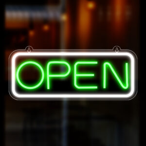 Open neon sign